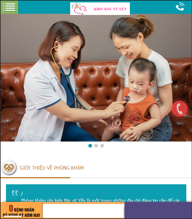 Đăng ký khám chữa bệnh trực tuyến phòng khám nhi